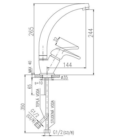 Смеситель для кухни Rav Slezak Sazava SA006.5/3