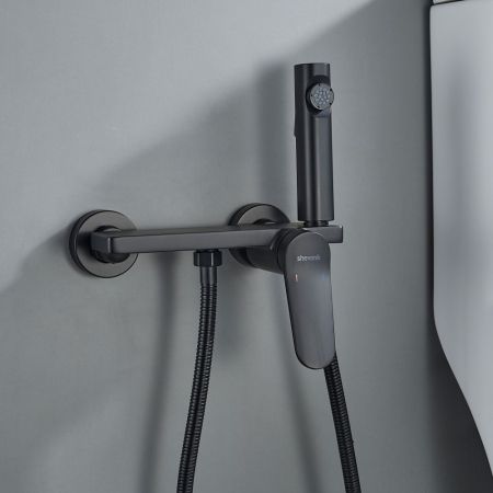 Гигиенический душ со смесителем Shevanik S4305H-1, черный