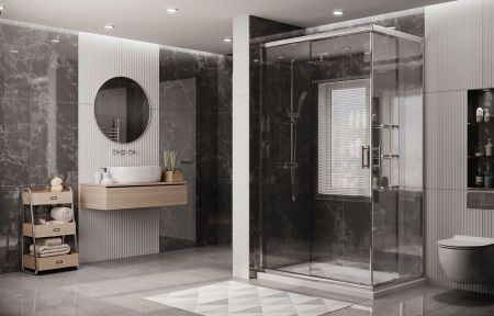 Душевой уголок Ambassador Kingston 14011101-ST4, прямоугольный, линейный трап, 120х80, артикул 14011101-ST4