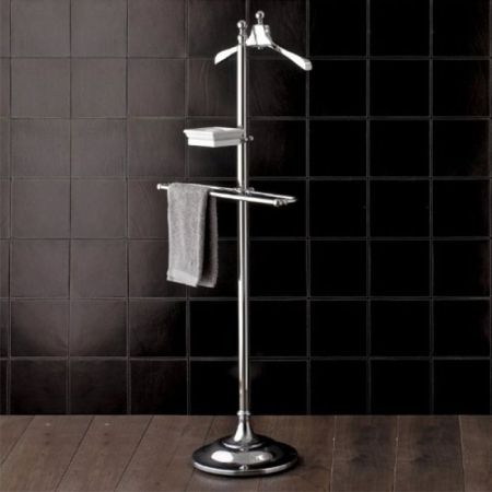 Devon Single вешалка для одежды, керамический держатель для запонок/драгоценностей, полотенцедержатель на напольной подставке, цвет: хром, артикул SL11CR