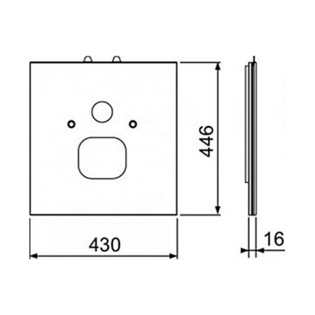Нижняя стеклянная панель для унитазов TECEone, стекло черное, артикул 9650110