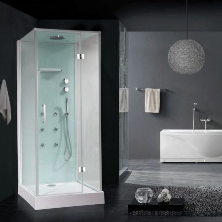 Душевая кабина Orans SR-86120 100x90 с гидромассажем профиль Белый задние стенки Белые