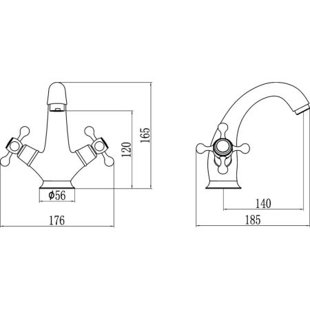 Смеситель для раковины Fmark FM1019, хром