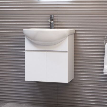 Тумба под раковину подвесная VIGO Wing tp.WIN.BAL.50.2D белый, 50 см, артикул tp.WIN.BAL.50.2D белый