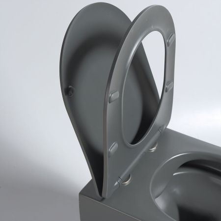 Унитаз подвесной Evo VT1-34SMA безободковый, цвет антрацит матовый, ультратонкое soft-close сиденье, артикул VT1-34SMA