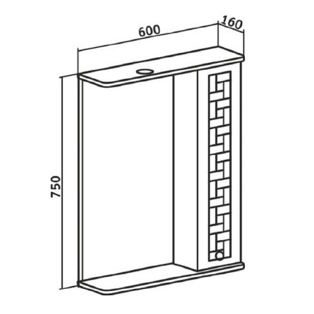 Зеркало со шкафом Runo Авила 60 R 4620750023690 с подсветкой Белое