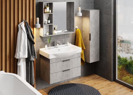 Тумба Onika Девис 80 подвесная, бетон чикаго (ум. Беверли 80), артикул 108048