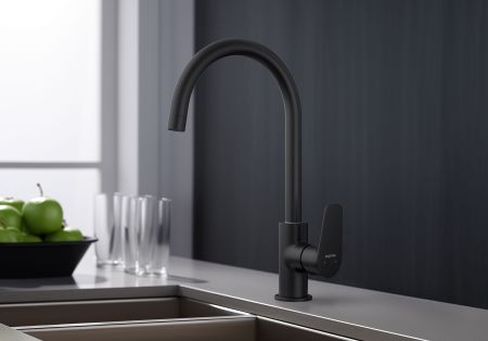 Смеситель для кухни AQUATEK, матовый черный AQ1182MB БЕТТА, артикул AQ1182MB