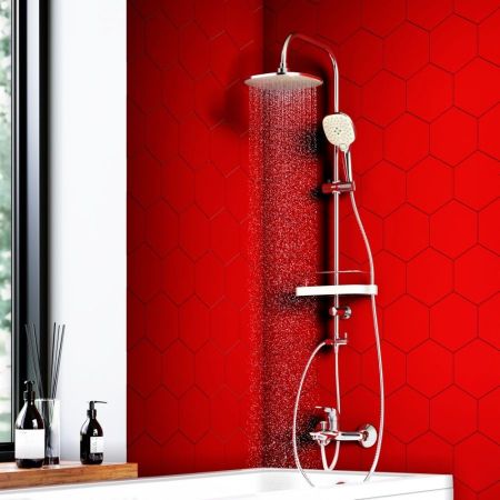 D0740000 Prime душевая система с тропическим душем, ручной душ 5 функций,  шланг 175 мм