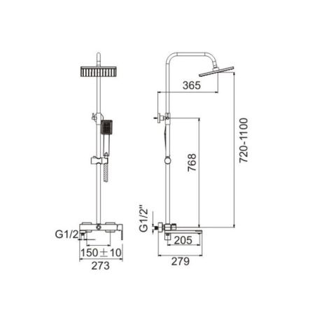Душевая система BELZ B24613, хром