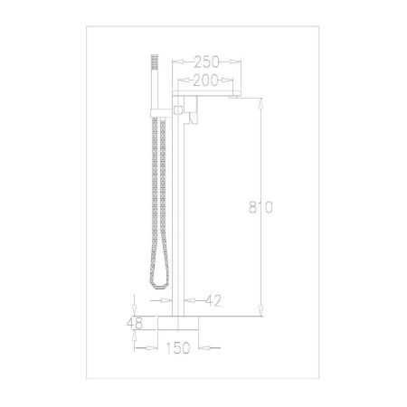 Смеситель для ванны напольный Savol S-SUS8803L, сатин