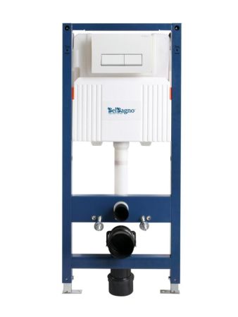 Инсталляция BELBAGNO для подвесного унитаза в комплекте с кнопкой смыва BB-101-M-BR, артикул BB-101-M-BR