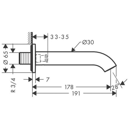 AX Uno Излив на ванну, аркообразный, матовый черный AX Uno Излив на ванну, аркообразный, матовый черный