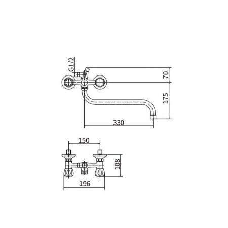 Смеситель для ванны PLstart PL2218-10, хром/красный, артикул PL2218-10