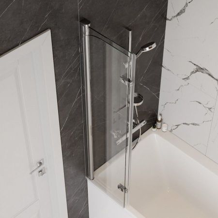 Шторка на ванну 80х140 см Maretti Valentina VA41R8014097-015, профиль хром, артикул VA41R8014097-015