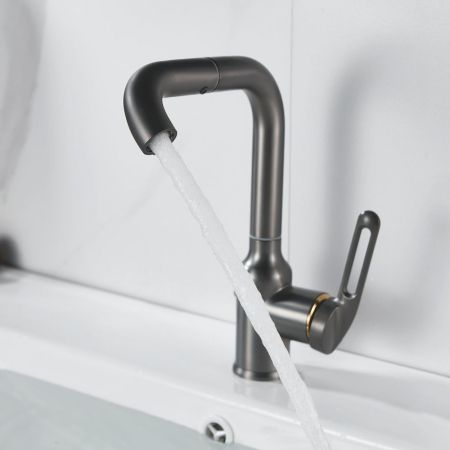 Смеситель для раковины Raffine F201T, оружейная сталь, артикул F201T