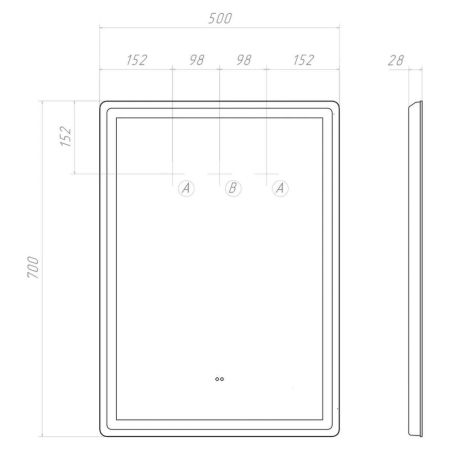 Зеркало VIGO Geometry Classic 500, артикул 070