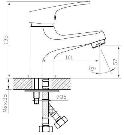 Смеситель Splash для раковиныовины, артикул: SPL26, артикул SPL26