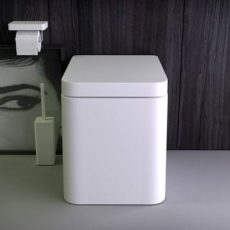 KNIEF Pride Унитаз напольный безободковый  51х41х42 см с сидением soft close цвет белый матовый