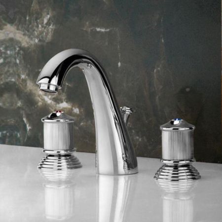 Bongio Impero Смеситель для раковины на 3отв.,  цвет хром/Blue and Red Swarovski, артикул 65501CR00