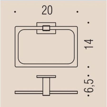 Colombo Look Полотенцедержатель-кольцо 20х14см., цвет: PVD графит матовый, артикул B1631.GM