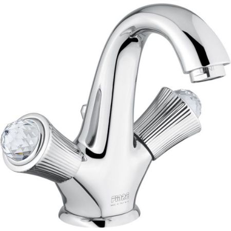 Fiore Venere Sky, двухвентильный смеситель для раковины с донным клапаном, цвет хром - Swarovski, артикул 13CR0623