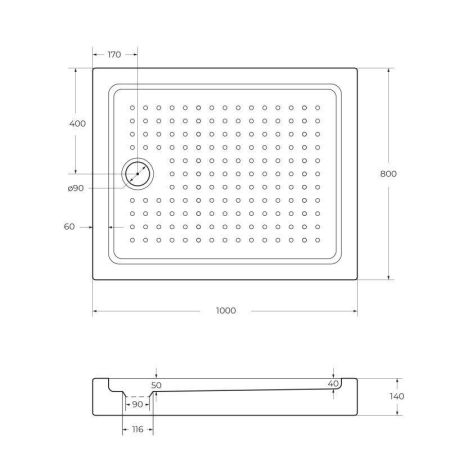 АКРИЛОВЫЙ ПОДДОН CEZARES TRAY-A-AH-15-W, артикул TRAY-A-AH-120/80-15-W0