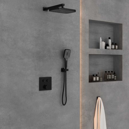 Душевой комплект VSFW-4211MB встраиваемый, 2 режима, черный, артикул VSFW-4211MB