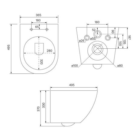 Комплект 2в1: подвесной унитаз и биде, чёрный матовый, Blanco, IDDIS, (BLAR3BMi73), артикул BLAR3BMi73