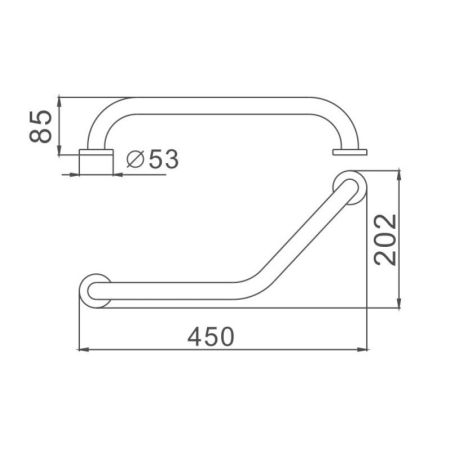 Поручень для ванной D-Lin D202102, хром, артикул D202102
