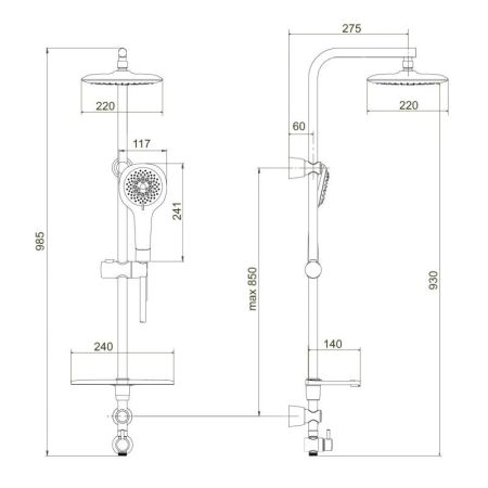 Душевая стойка Сантаком stOmega 1742, хром
