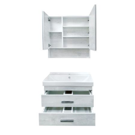 Зеркальный шкаф Comforty Никосия 80 4138838 Дуб белый, артикул 4138838