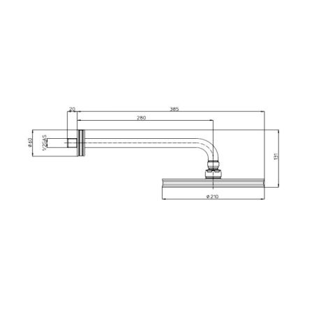 Bossini Liberty Верхний душ 210 мм,кронштейн 280 мм,  цвет ottone antico/ античная бронза, артикул H27740G.022