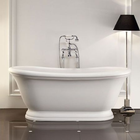 Devon Aurora Ванна 171x87/5xh70,5cм,свободностоящая, встроенный перелив, донный клапан с крышкой из White Tec Plus, сифон, цвет: белый, артикул AURORAWH