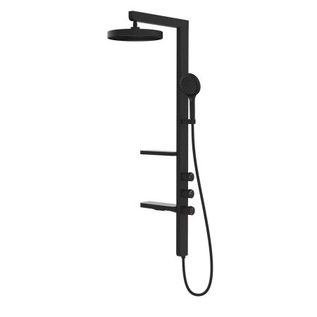 душевые стойки Vincea Душевая стойка Inspire VSFS-3I11MB с изливом, 30см верх душ, черный,, артикул VSFS-3I11MB