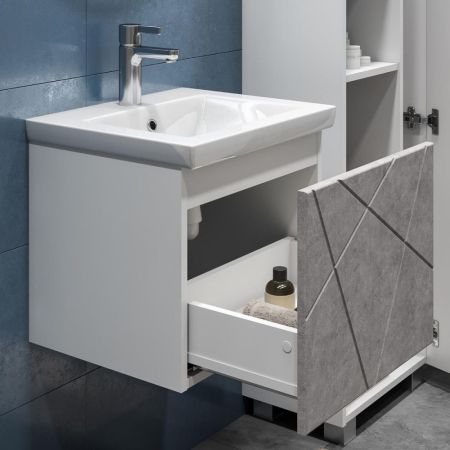 Тумба под раковину подвесная VIGO Geometry 032 бетон, 50 см, артикул 032 бетон