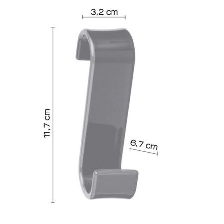 Gedy Merlino, крючок для полотенец из термопластика, цвет серый, артикул 2025(08)