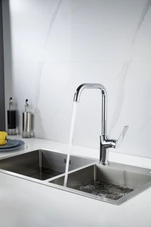 Смеситель для кухни Knotlor KN-61, хром, артикул KN-61