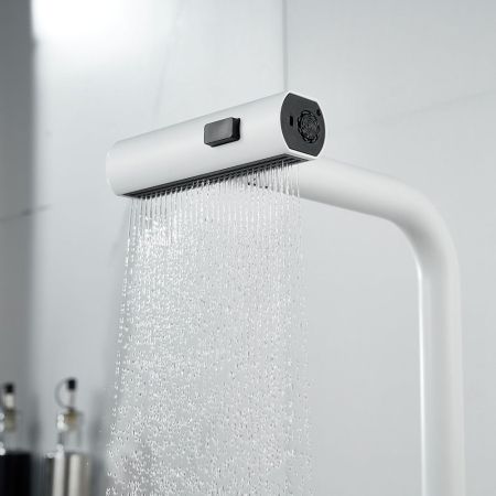 Смеситель для кухни с мультифункциональным изливом Raffine F203C, белый