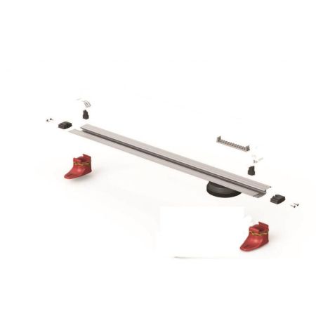 Желоб BERGES водосток SUPER line 550, матовый хром, S-сифон D50/105 H50 вертикальный, артикул 090080