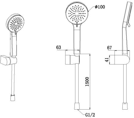 Душевой гарнитур Allen Brau Eclipse 5.E1005-BN никель браш, артикул 5.E1005-BN