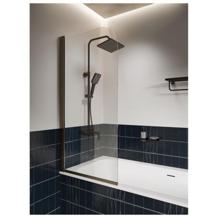 Шторка на ванну распашная Knotlor BS070CG0BL 140х70, черный