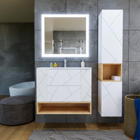 Ниша для тумбы Бриклаер КРИСТАЛЛ 90 см, дуб бунратти