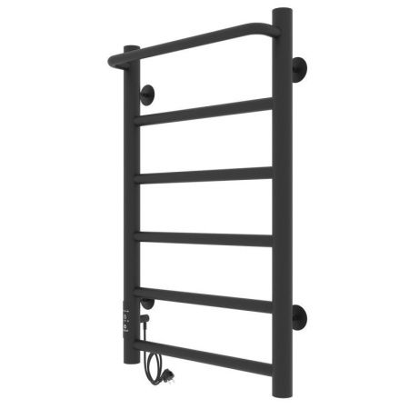 Полотенцесушитель электро "Прайм ЧКЧ П6 400*600", черный матовый, левый