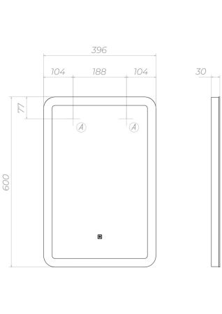 Зеркало VIGO Wing z.WIN.40.Classic, 40 см, артикул z.WIN.40.Classic