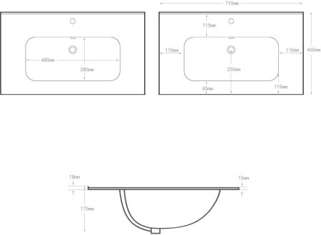 Раковина Aquanet Flat 70 белая, артикул 00284027