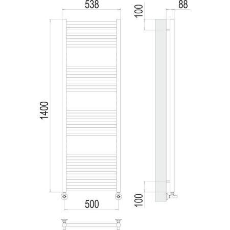 Полотенцесушитель водяной Terminus Альба П22 50х140, артикул 4670078530479