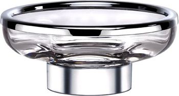 Surya Crystal, мыльница на металлическом основании 11,5х11,5хh4,5 см, стекло с эффектом волны, цвет хром