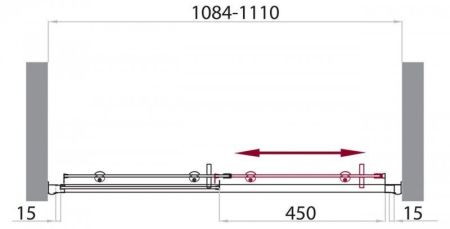 Душевая дверь BelBagno UNO-BF-1-145-M-Cr