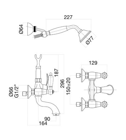 Смеситель для ванны Fiore COLONIALE SKY (SWAROVSKI®) 03ZZ0601, бронза